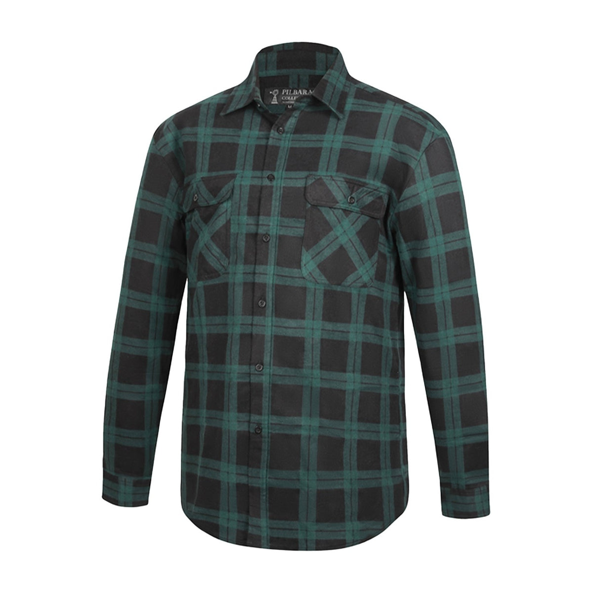 Ritemate Flannelette Quilted Shirt Mens Open Front RM123SQS in Green-Black