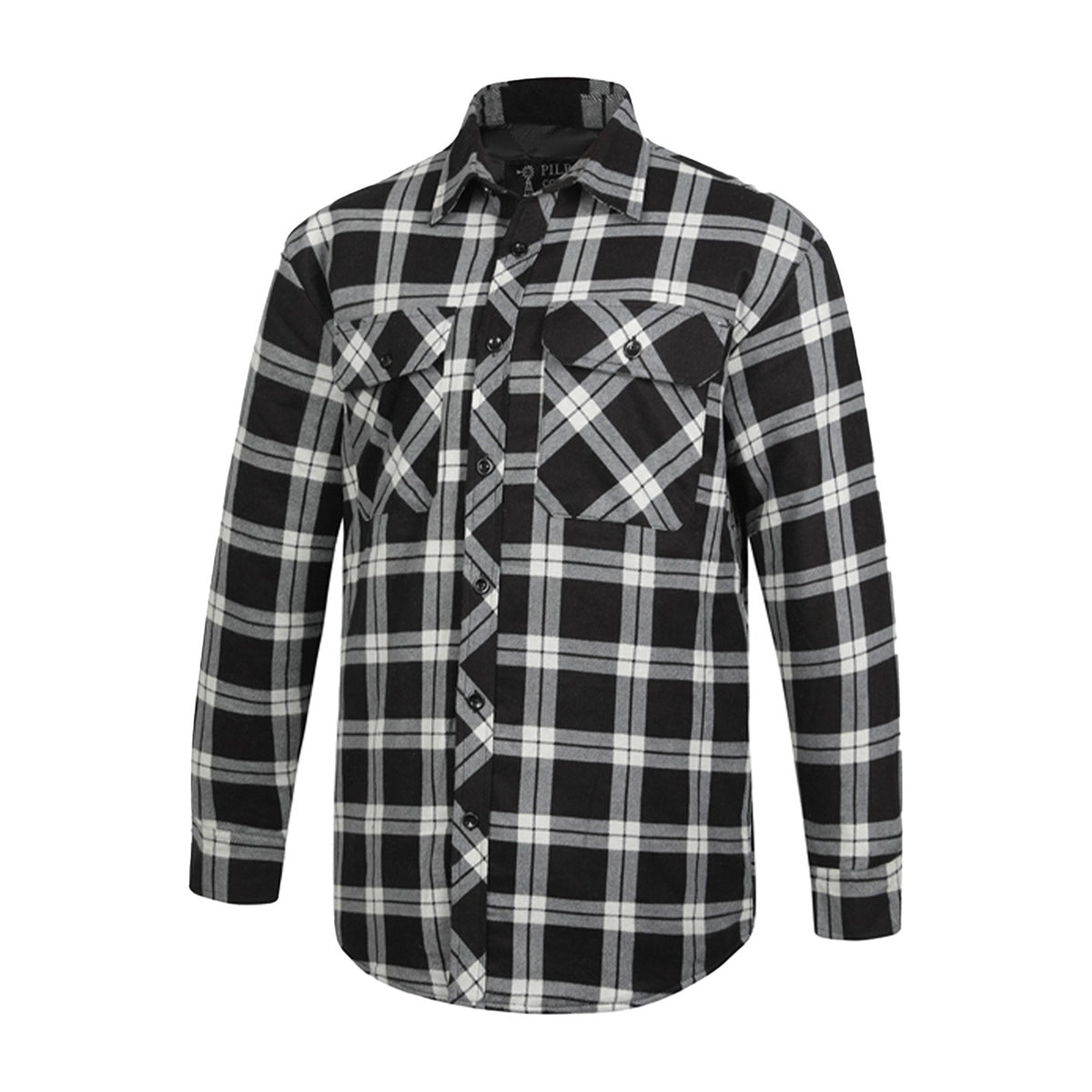 Ritemate Flannelette Quilted Shirt Mens Open Front RM123SQS in Grey-Black