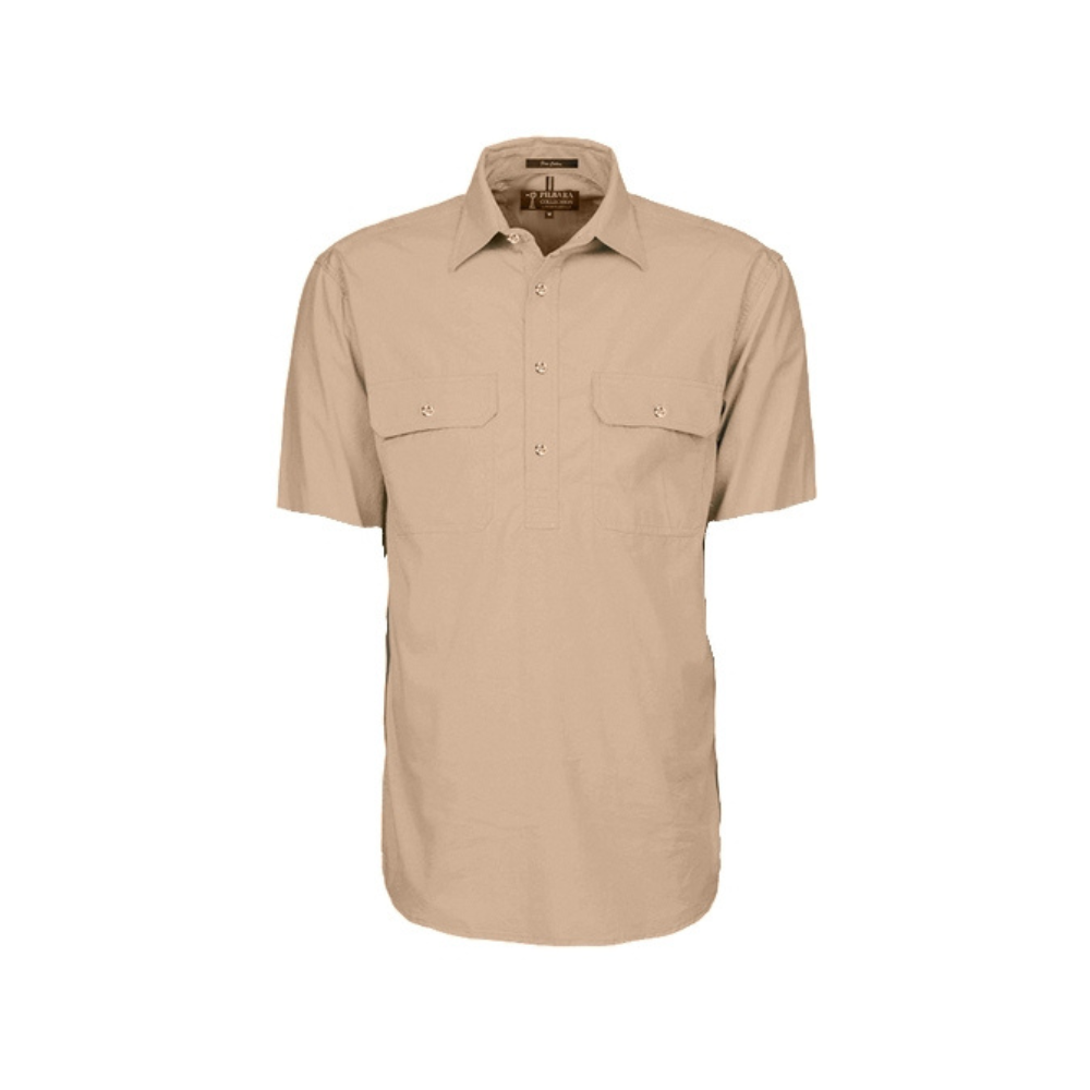 Ritemate Mens Pilbara Closed Front SS Shirt RM200CFS - Clay