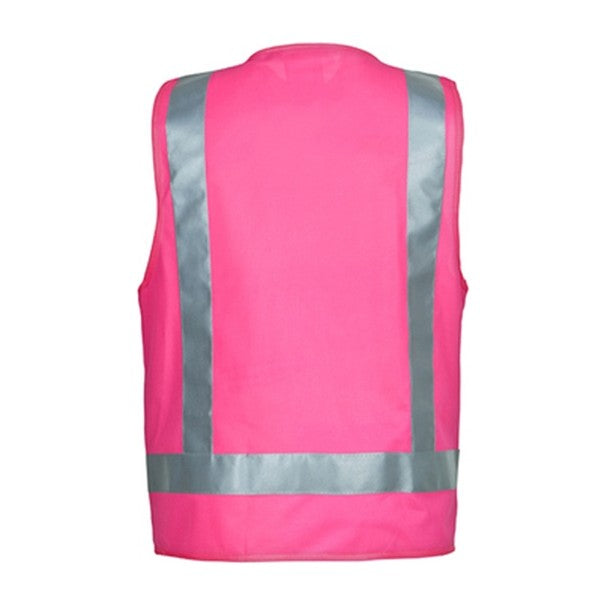 Ritemate Hi Viz Vest 50MM Reflective Tape RM4245T in Pink, back view