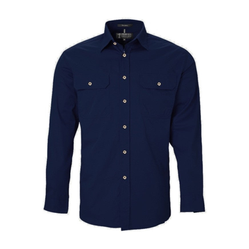 Pilbara Mens Open Front Long Sleeve Shirt RM500BT