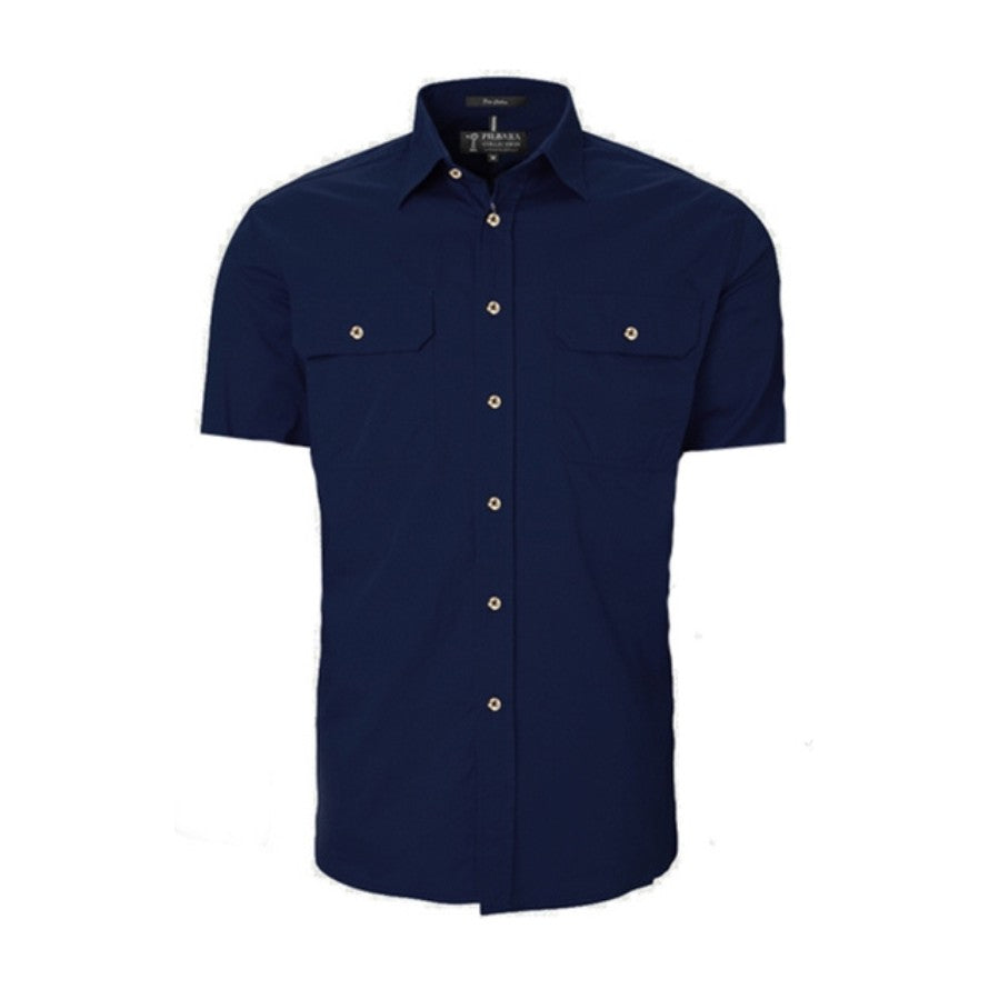 Pilbara Mens Open Front Short Sleeve Shirt RM500BTS