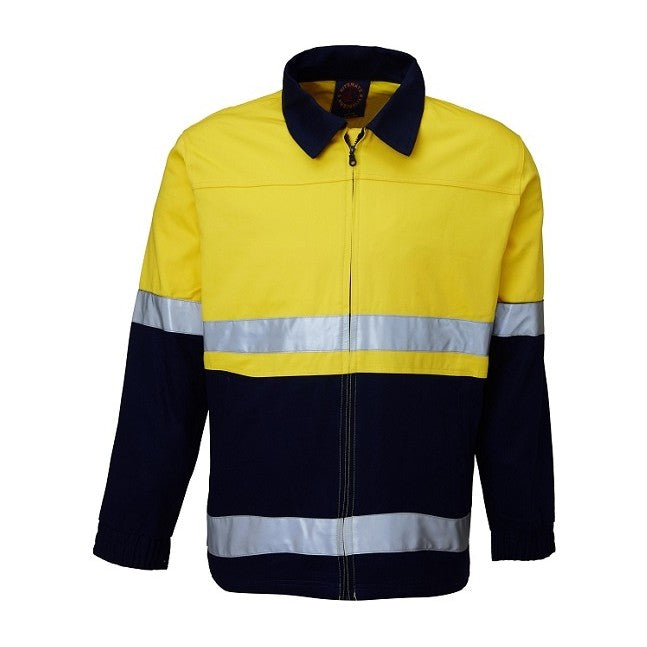 Ritemate Drill Jacket 50MM Reflective Tape RM5071R in Yellow/Navy