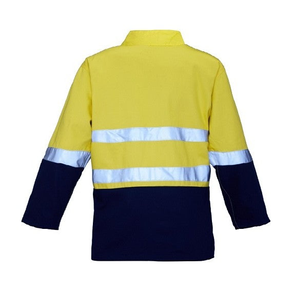 Ritemate 4 in 1 Two Tone Jacket 50MM Reflective Tape RM73N1R in Yellow/Navy, back view