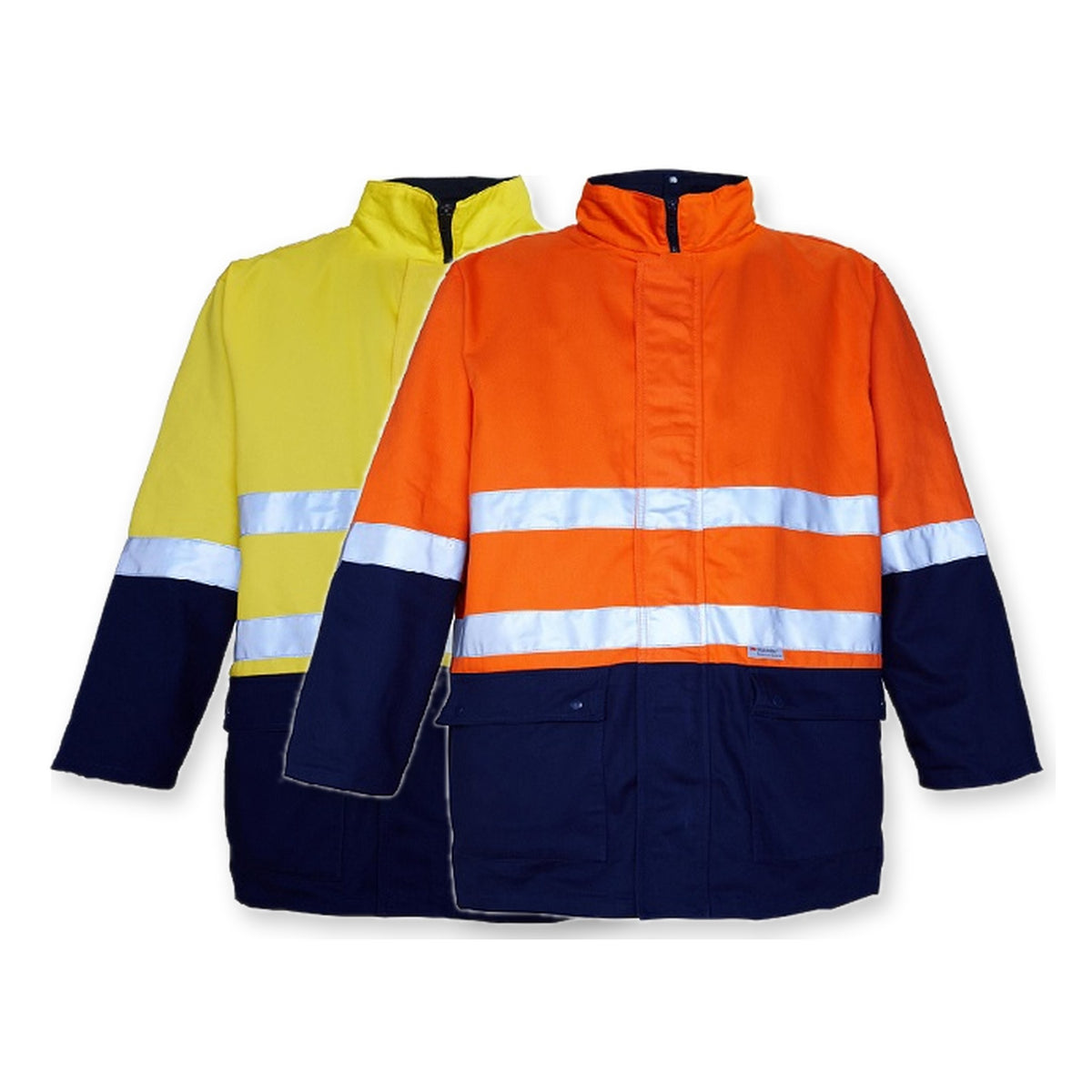 Ritemate 4 in 1 Two Tone Jacket 50MM Reflective Tape RM73N1R in 2 colours: Yellow/Navy, Orange/Navy