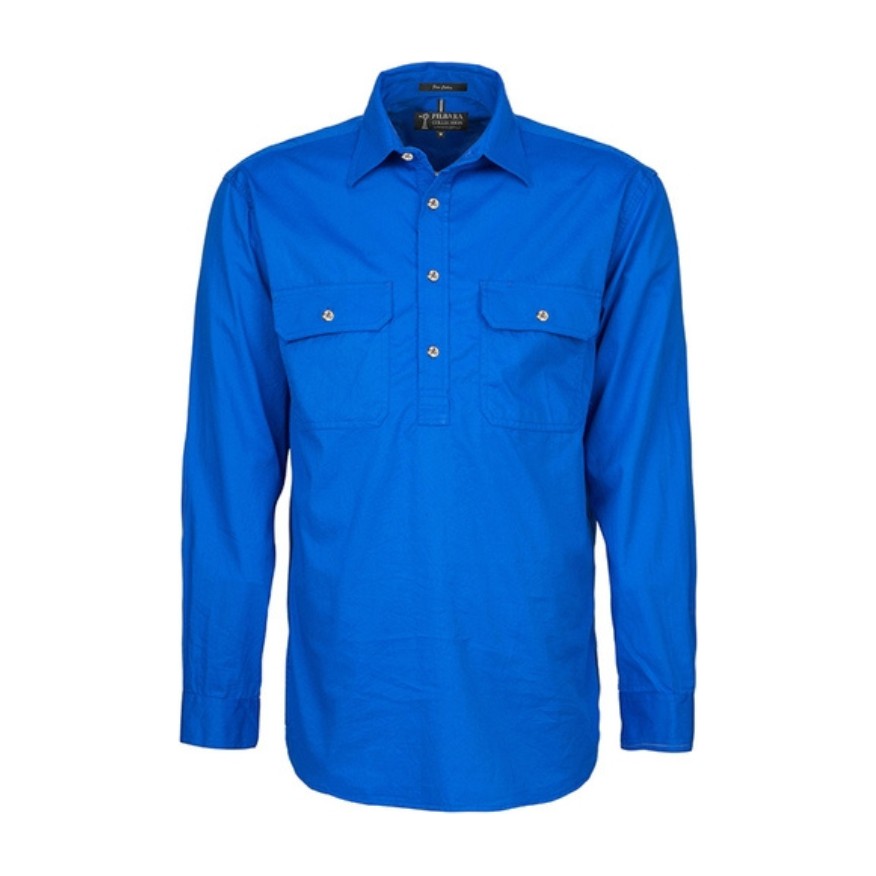 Pilbara Mens Heavy Weight Closed Front Long Sleeve Shirt RM800CF