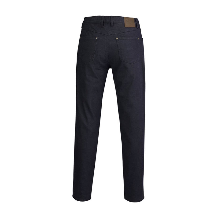 Pilbara Mens Cotton Stretch Jean RMPC014 in Ink Navy, back view