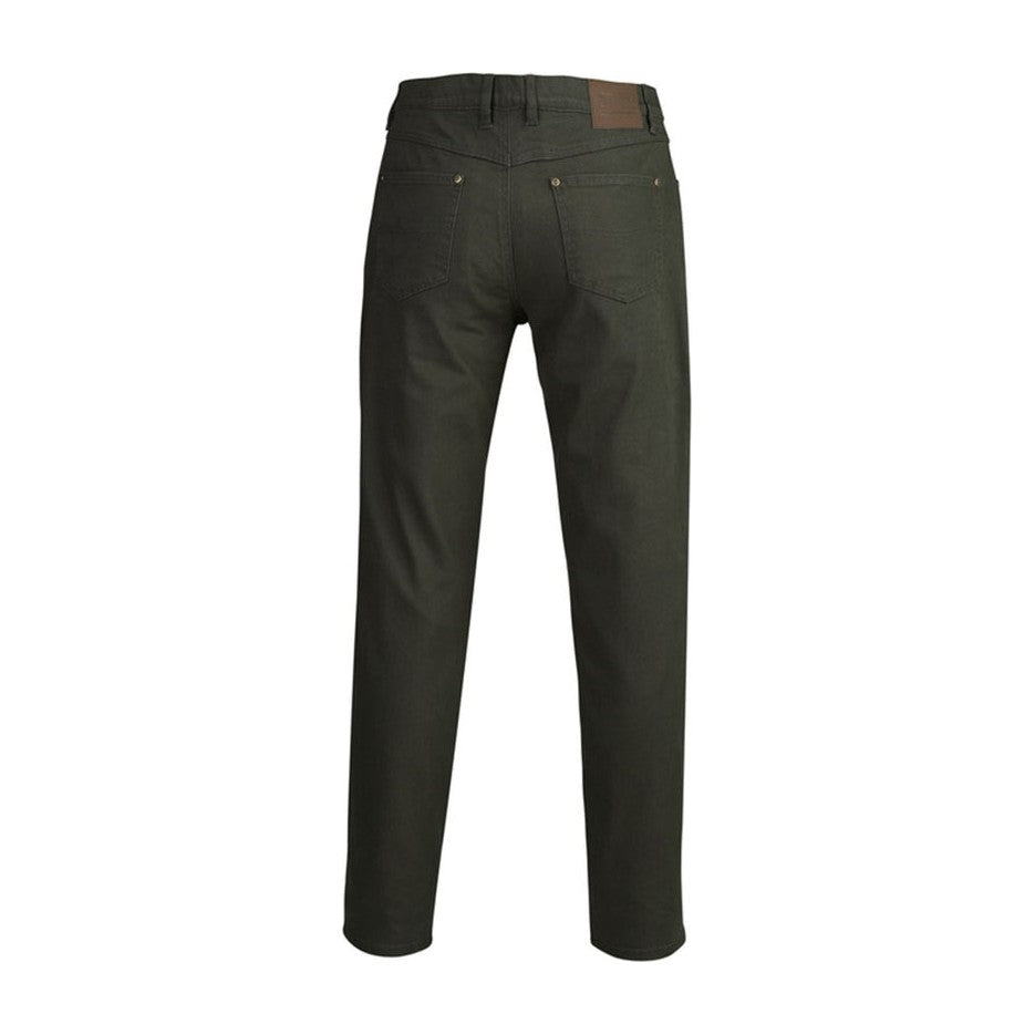 Pilbara Mens Cotton Stretch Jean RMPC014 in Moss, back view