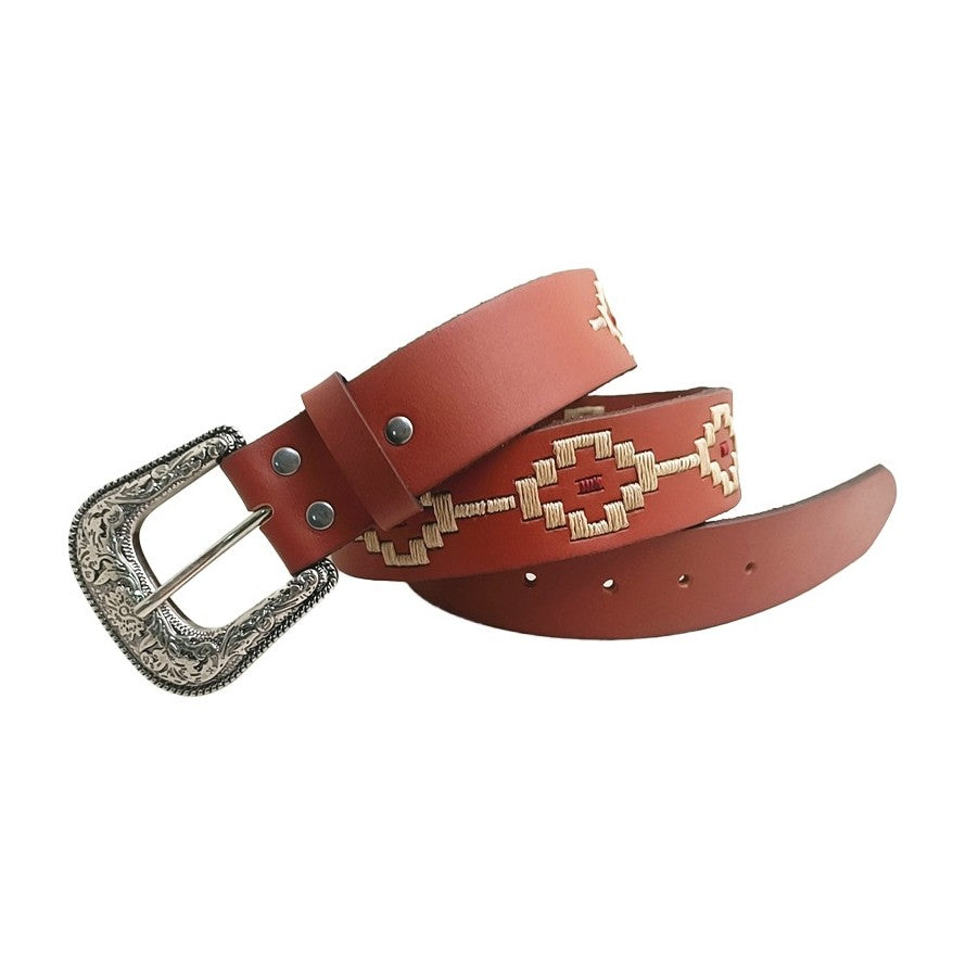 Pilbara Western Dress Buckle Navajo Leather Belt RMPW007