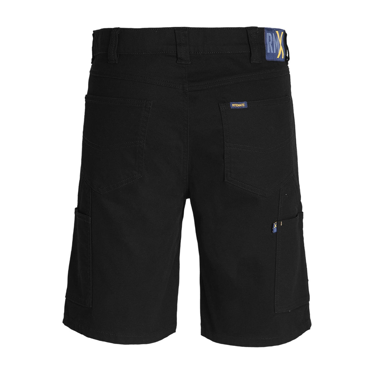 RMX Flexible Fit Mid Leg Utility Shorts RMX001S in Black, back view