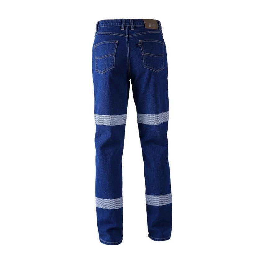 RMX Flexible Fit Stretch Denim Jeans, Reflective RMX007R in Blue, back view