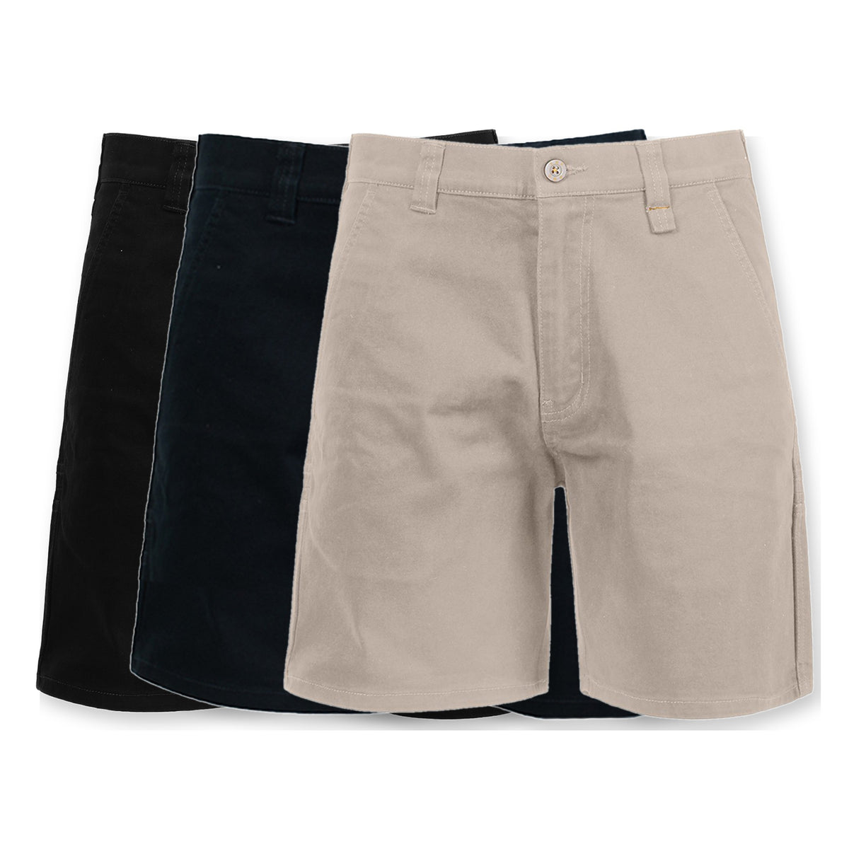 RMX Flexible Fit Short Leg Utility Shorts RMX008S in 3 colours: Black, Dark Navy, Tan