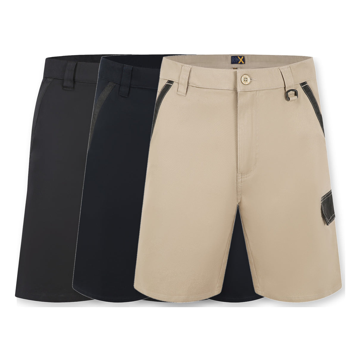 RMX Flexible Fit L/W Mid Leg Tactical Shorts RMX011S in 3 colours: Black, Dark Navy, Tan