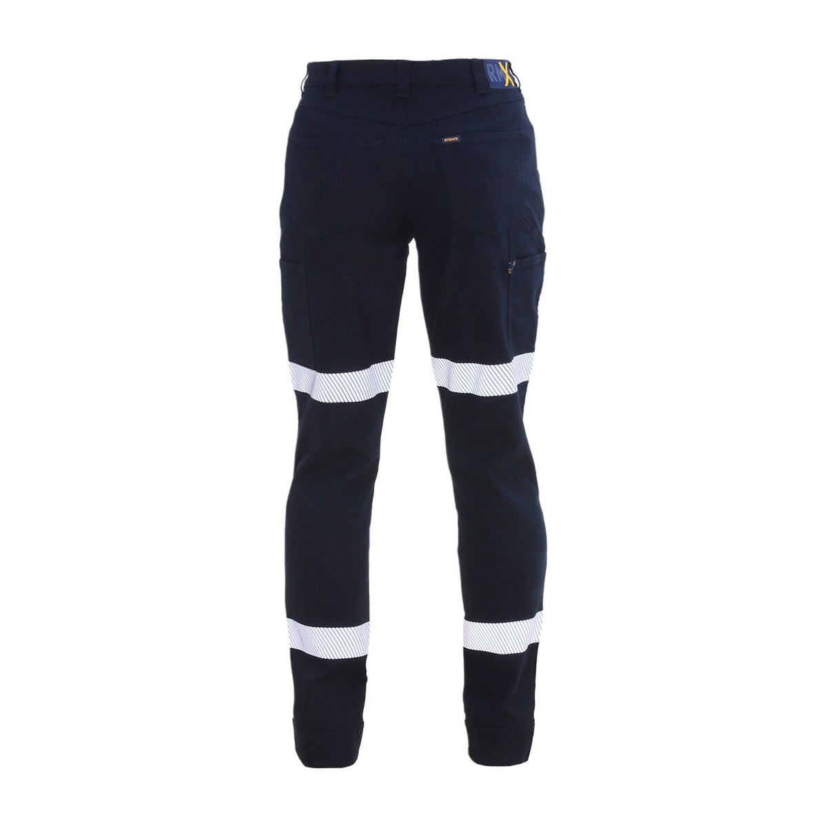 RMX Womens Flexible Fit Utility Trousers Reflective RMX018R in Dark Navy, back view