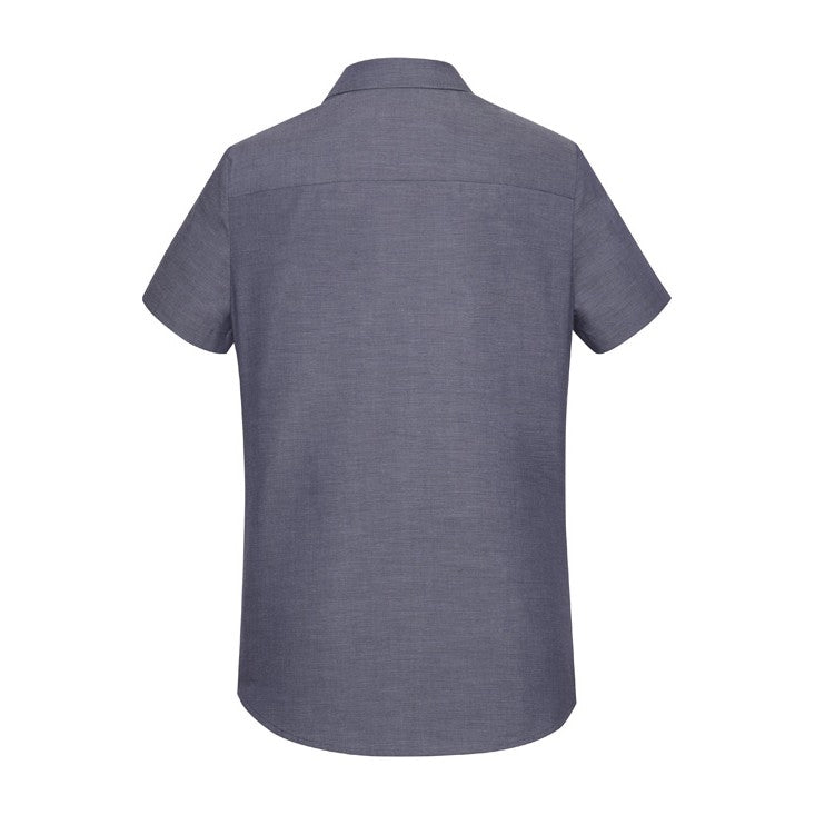Biz Corporates Charlie Womens Short Sleeve Shirt RS968LS in Navy Chambray, view 2