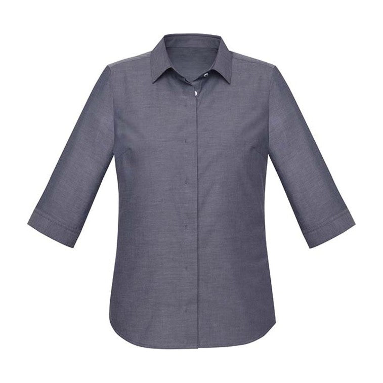 Biz Corporates Charlie Womens 3/4 Sleeve Shirt RS968LT in Navy Chambray
