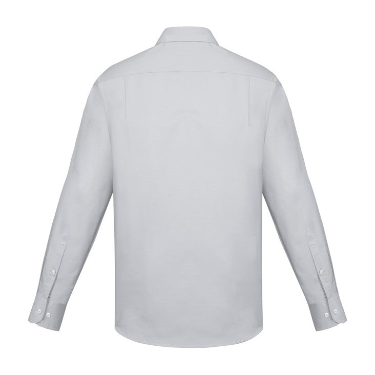 Biz Corporates Charlie Mens Classic Fit Long Sleeve Shirt RS968ML in Silver Chambray, view 2
