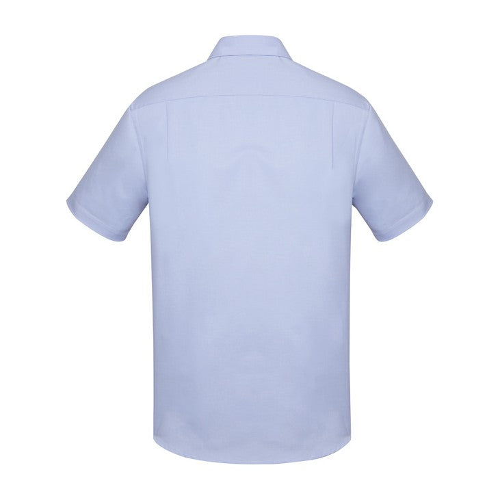 Biz Corporates Charlie Mens Classic Fit Short Sleeve Shirt RS968MS in Blue Chambray, view 2