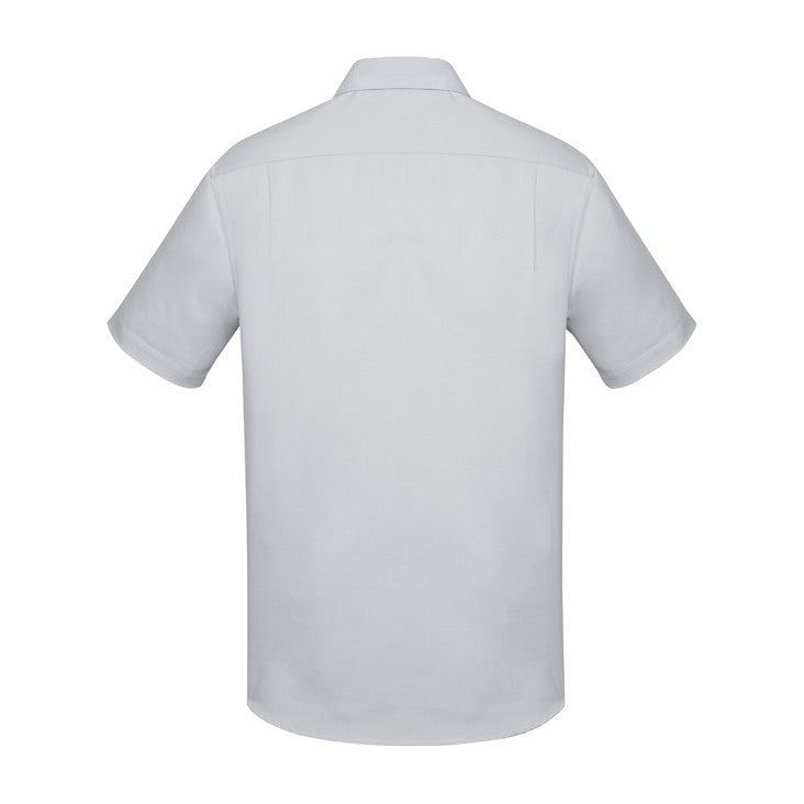Biz Corporates Charlie Mens Classic Fit Short Sleeve Shirt RS968MS in Silver Chambray, view 2