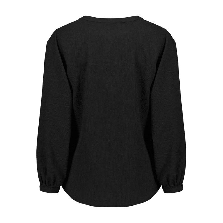 Biz Corporates Ruché Womens Long Sleeve Shirt RU568LL in Black, view 2