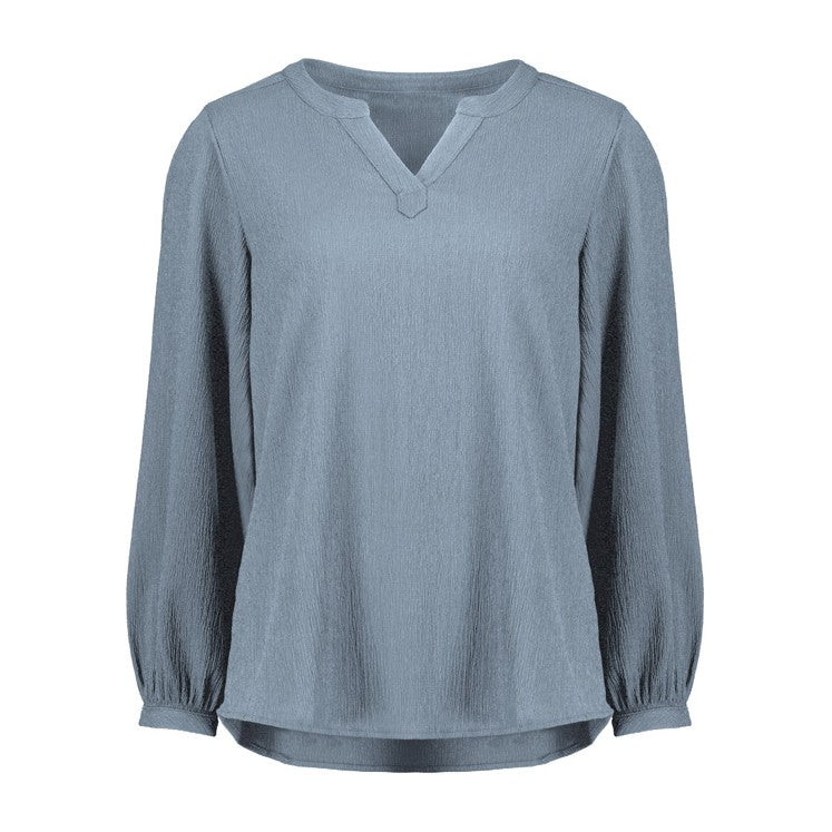 Biz Corporates Ruché Womens Long Sleeve Shirt RU568LL in Powder Blue