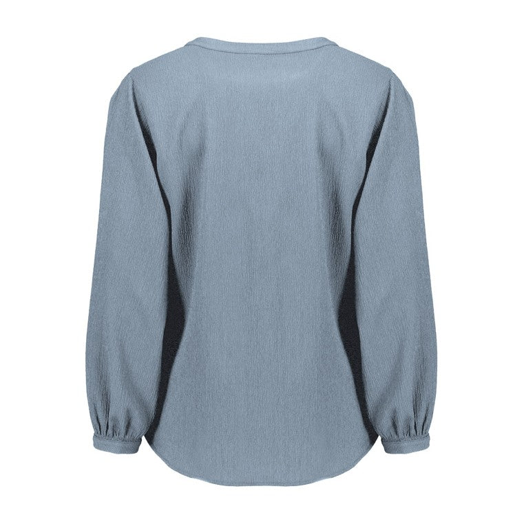 Biz Corporates Ruché Womens Long Sleeve Shirt RU568LL in Powder Blue, view 2
