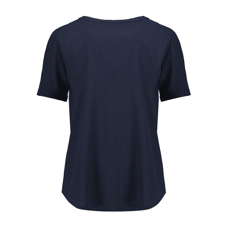 Biz Corporates Ruché Womens Short Sleeve Shirt RU568LS in Navy, view 2