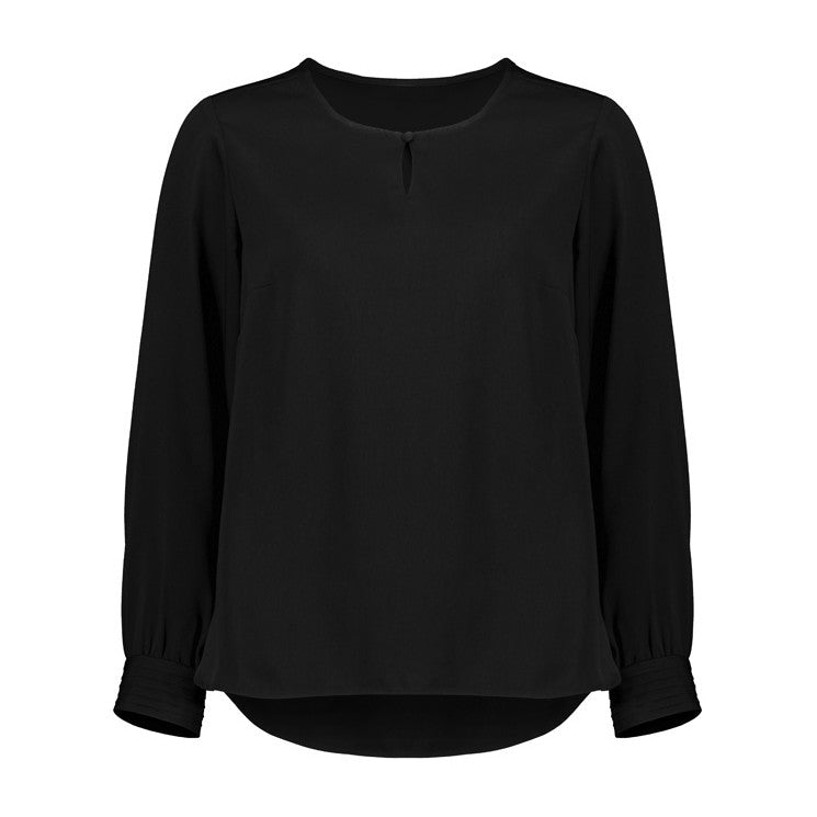 Biz Corporates Evelyn Womens Long Sleeve Blouse RU569LL in Black