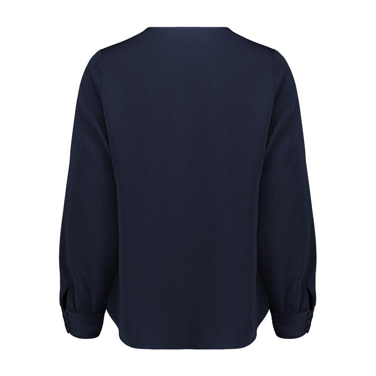 Biz Corporates Evelyn Womens Long Sleeve Blouse RU569LL in Navy, view 2