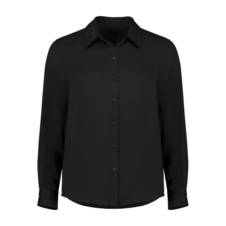 Biz Corporates Evelyn Womens Long Sleeve Shirt RU570LL in Black