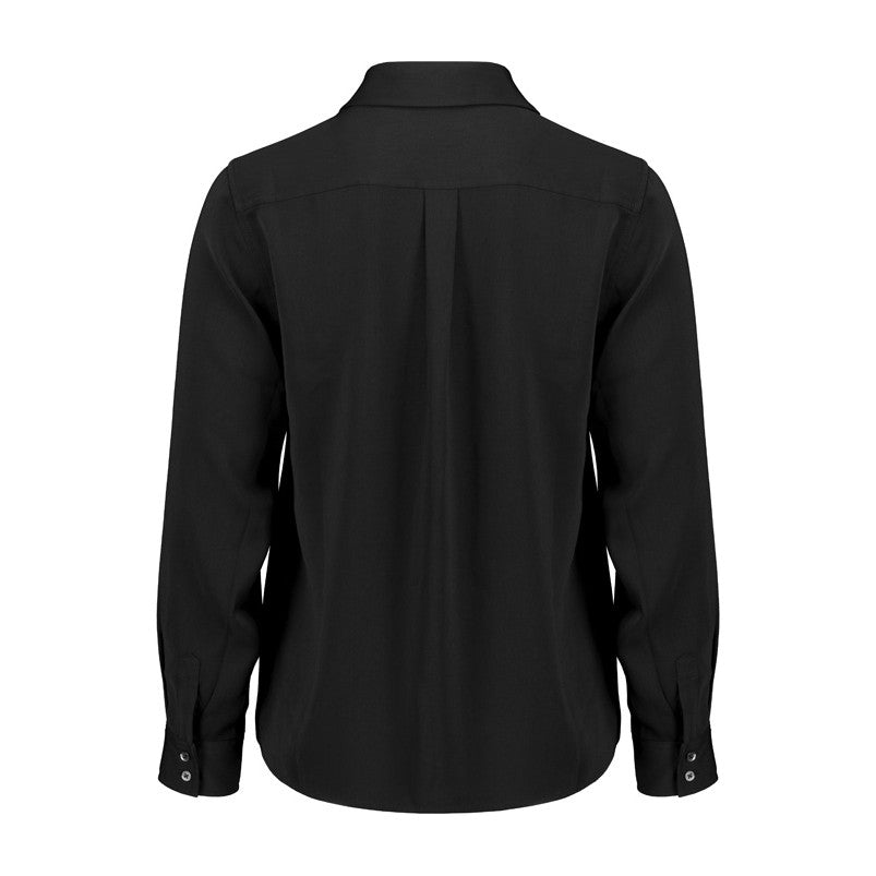 Biz Corporates Evelyn Womens Long Sleeve Shirt RU570LL in Black, view 2