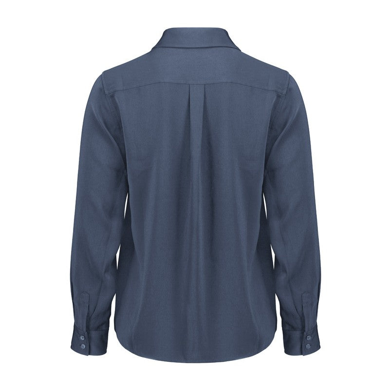 Biz Corporates Evelyn Womens Long Sleeve Shirt RU570LL in Mineral Blue, view 2