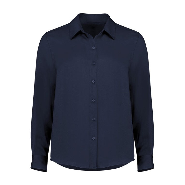 Biz Corporates Evelyn Womens Long Sleeve Shirt RU570LL in Navy