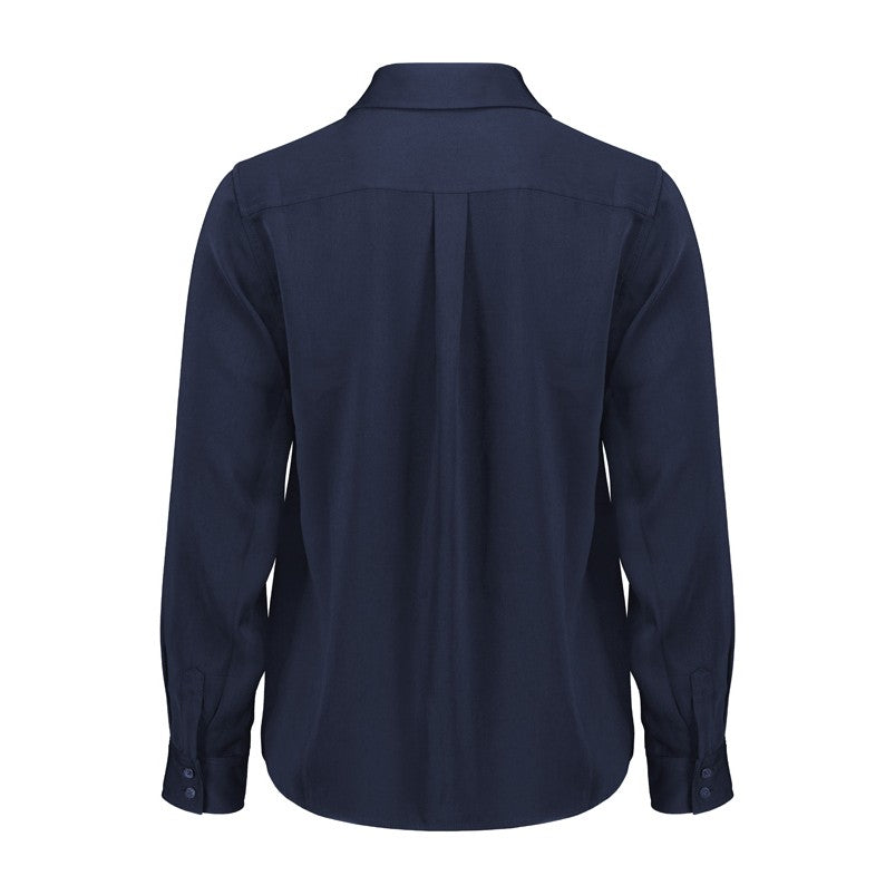 Biz Corporates Evelyn Womens Long Sleeve Shirt RU570LL in Navy, view 2