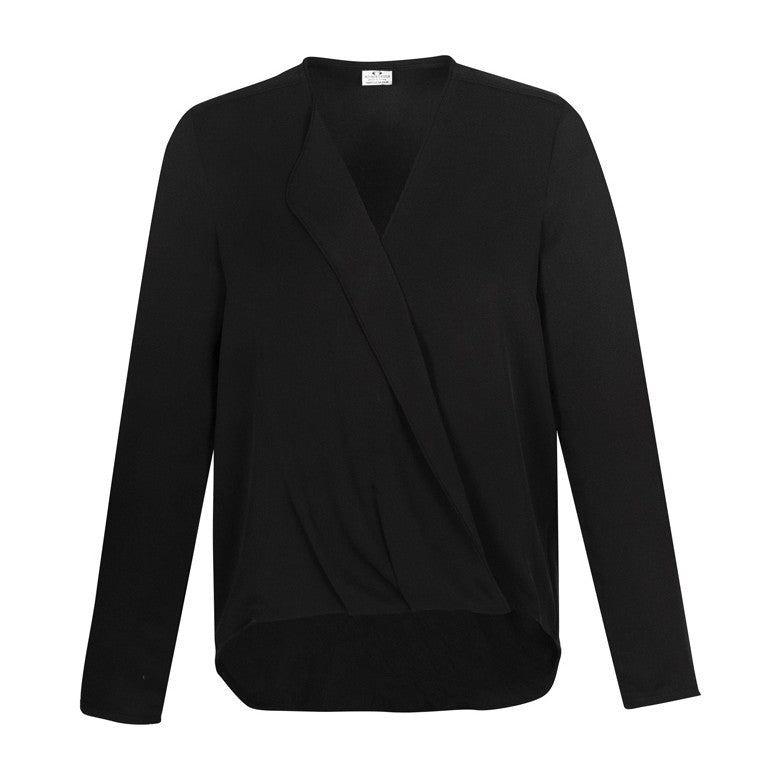 Biz Lily Womens Hi-Lo Blouse S014LL, worn by model