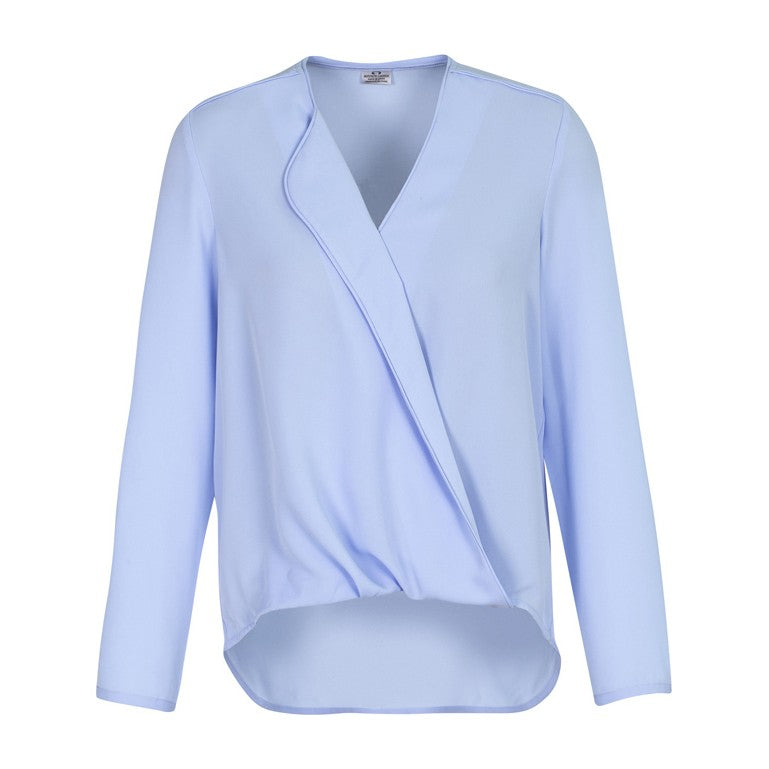 Biz Lily Womens Hi-Lo Blouse S014LL in Ice Blue