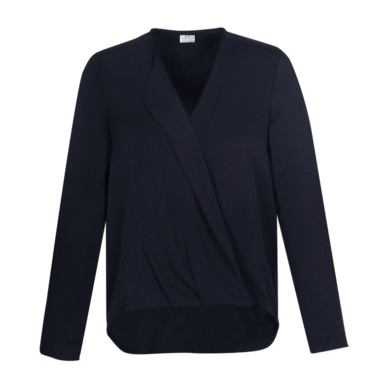 Biz Lily Womens Hi-Lo Blouse S014LL in Ink