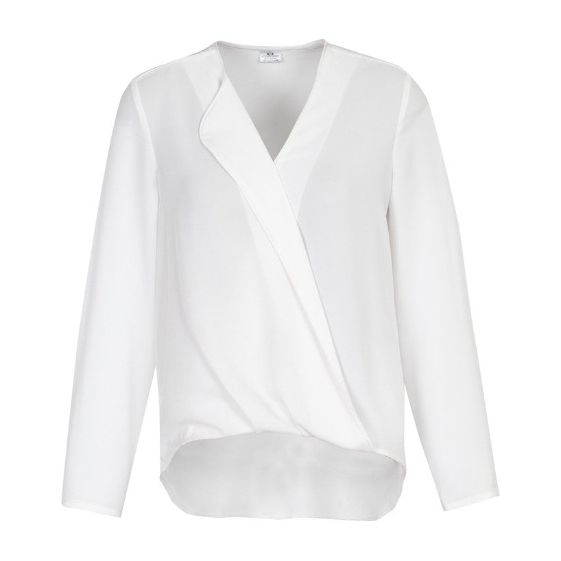 Biz Lily Womens Hi-Lo Blouse S014LL in White