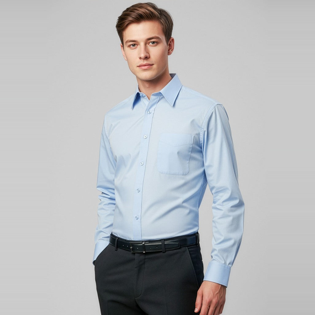 Biz Base Mens Long Sleeve Shirt S10510, worn by model
