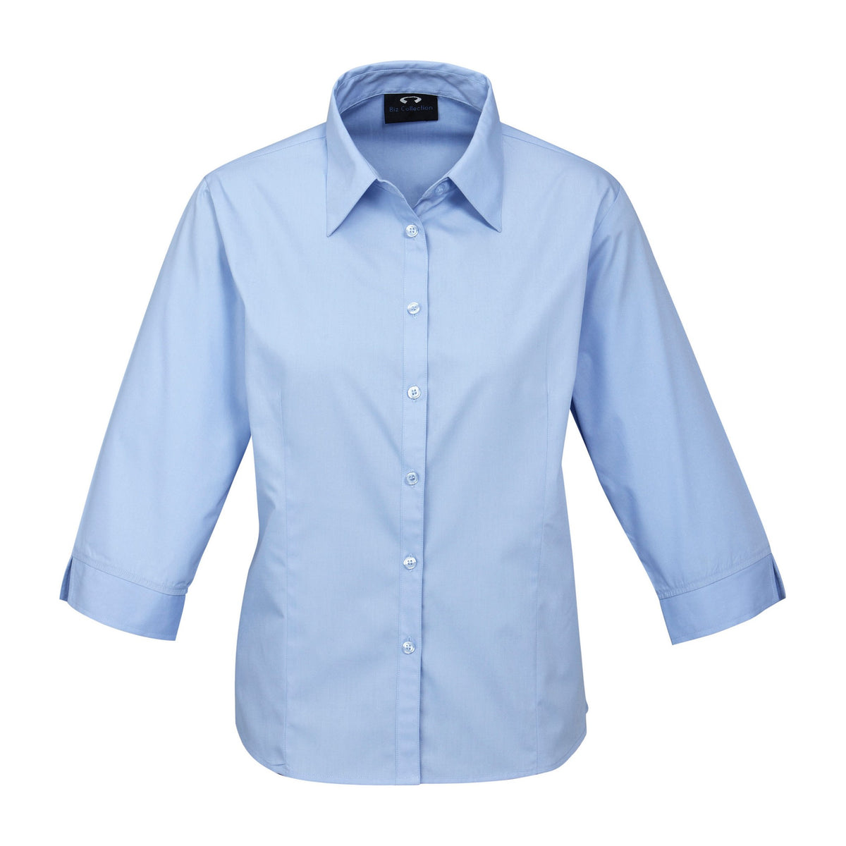 Biz Base Womens 3/4 Sleeve Shirt S10521 in Blue