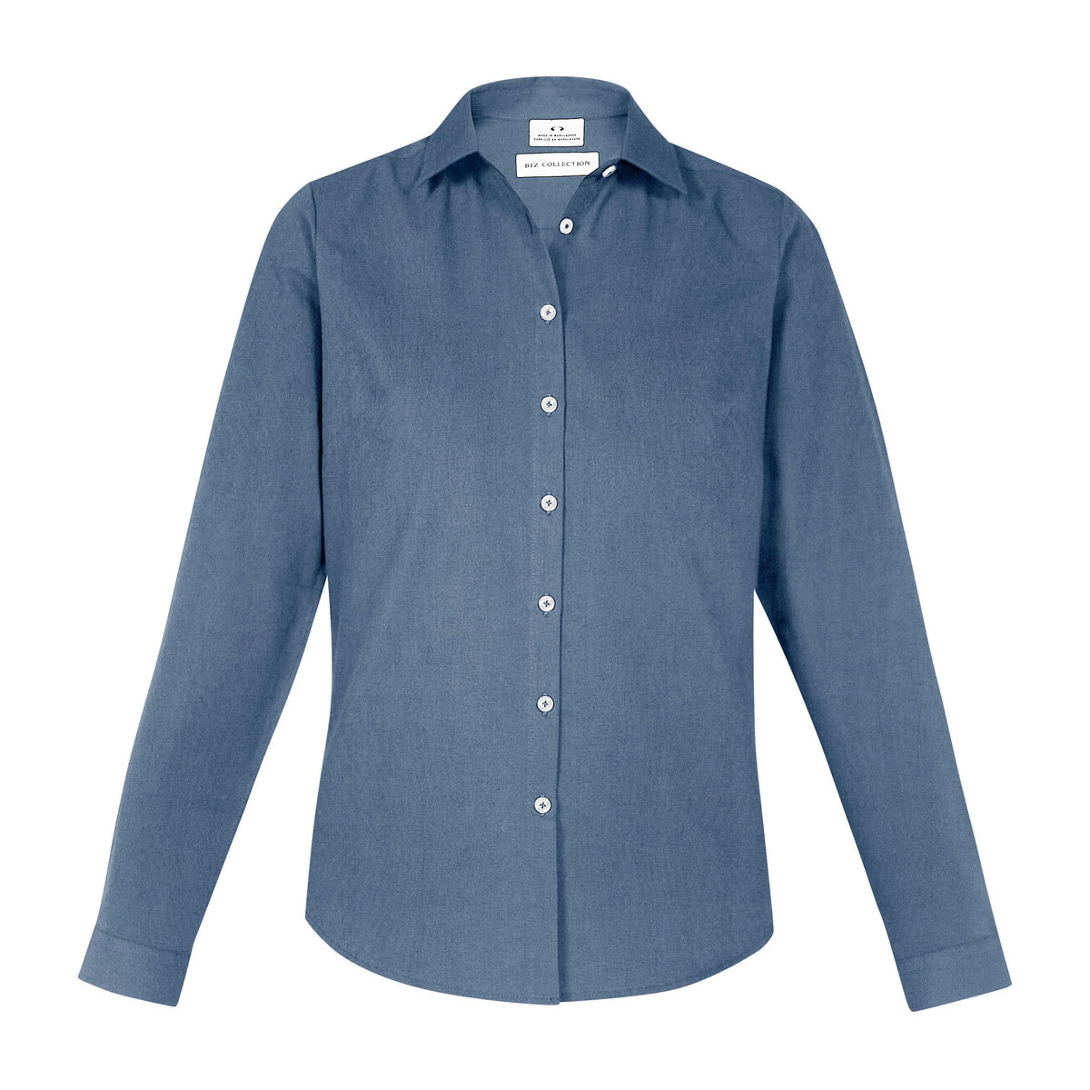 Biz Memphis Womens Long Sleeve Shirt S127LL in Grey Smoke