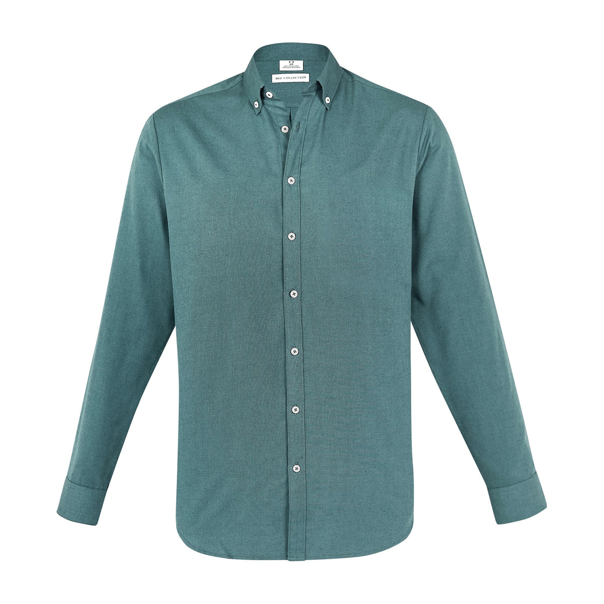 Biz Memphis Mens Long Sleeve Shirt S127ML in Jasper Green