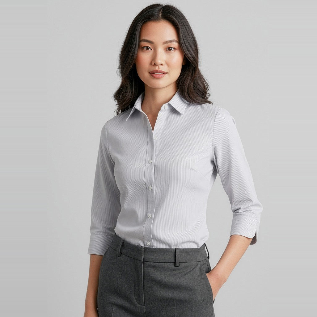 Biz Ambassador Womens 3/4 Sleeve Shirt S29521, worn by model