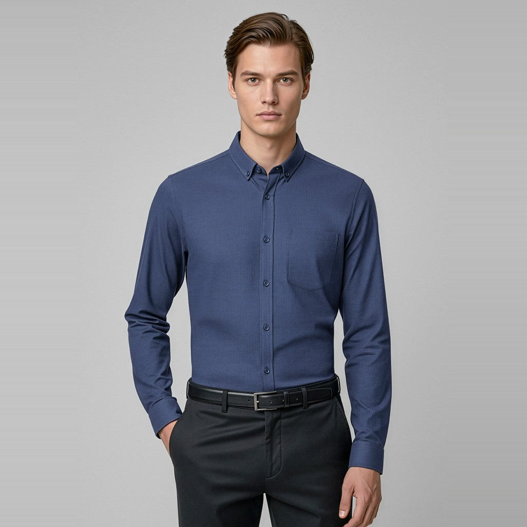 Biz Soul Mens Long Sleeve Shirt S421ML, worn by model