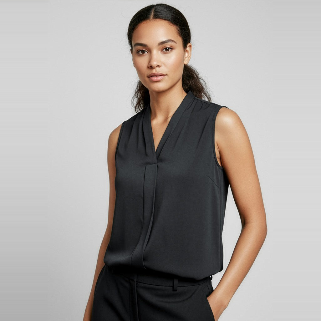 Biz Madison Womens Sleeveless Top S627LN, worn by model