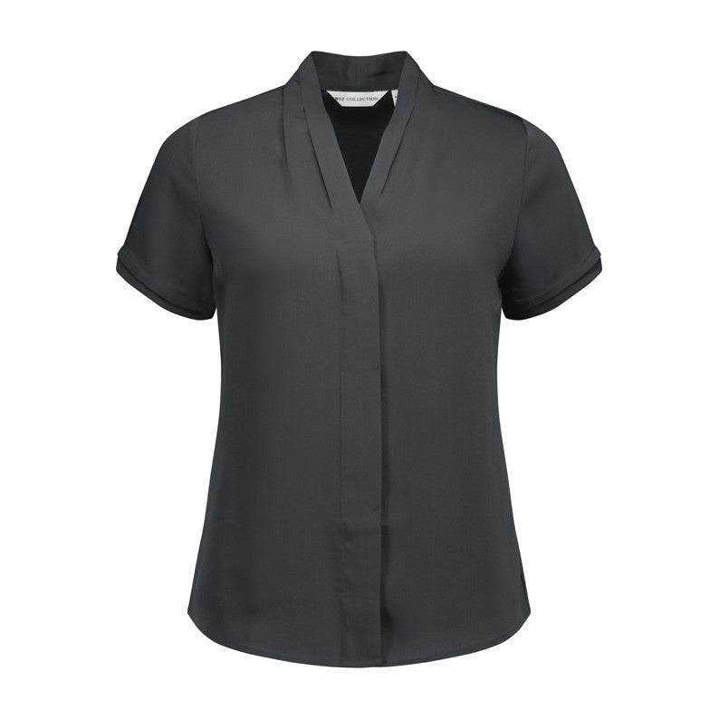 Biz Madison Womens Short Sleeve Shirt S628LS in Charcoal