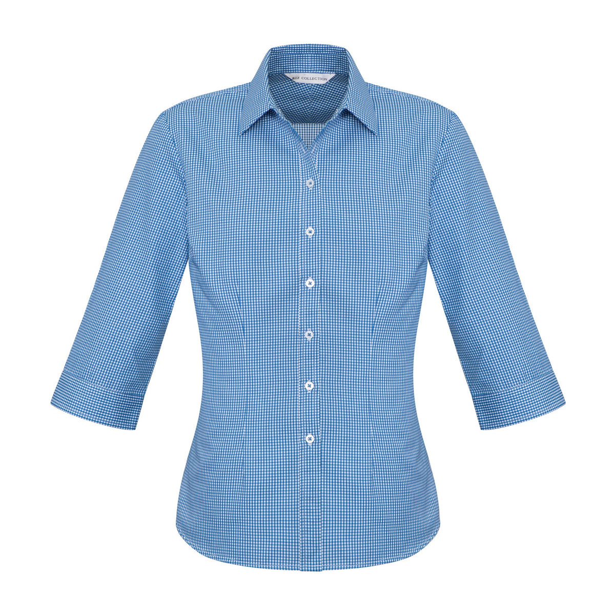 Biz Ellison Womens 3/4 Sleeve Shirt S716LT in French Blue