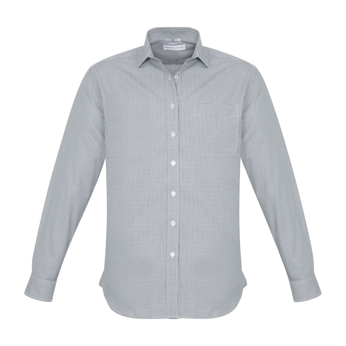 Biz Ellison Mens Long Sleeve Shirt S716ML in Silver