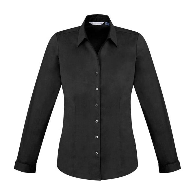 Biz Womens Monaco Long Sleeve Shirt S770LL in Black
