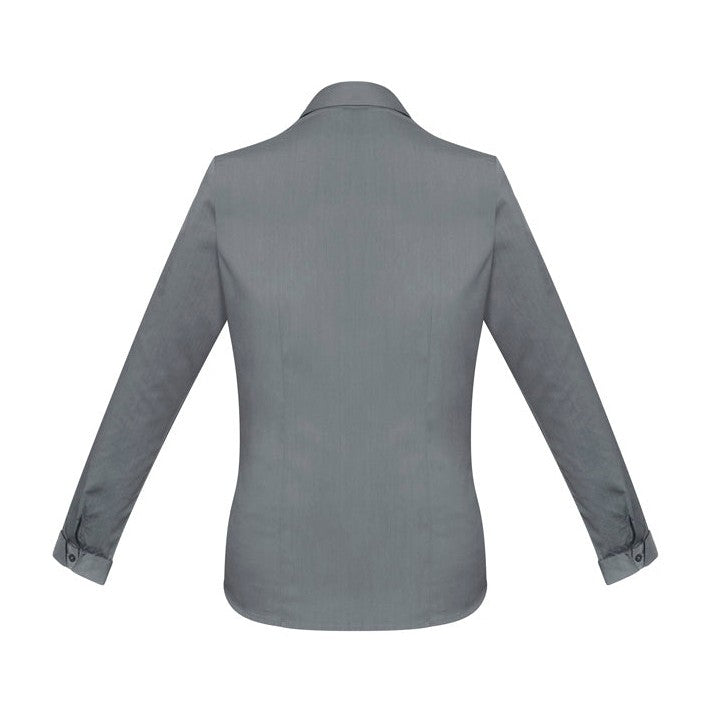 Biz Womens Monaco Long Sleeve Shirt S770LL in Platinum